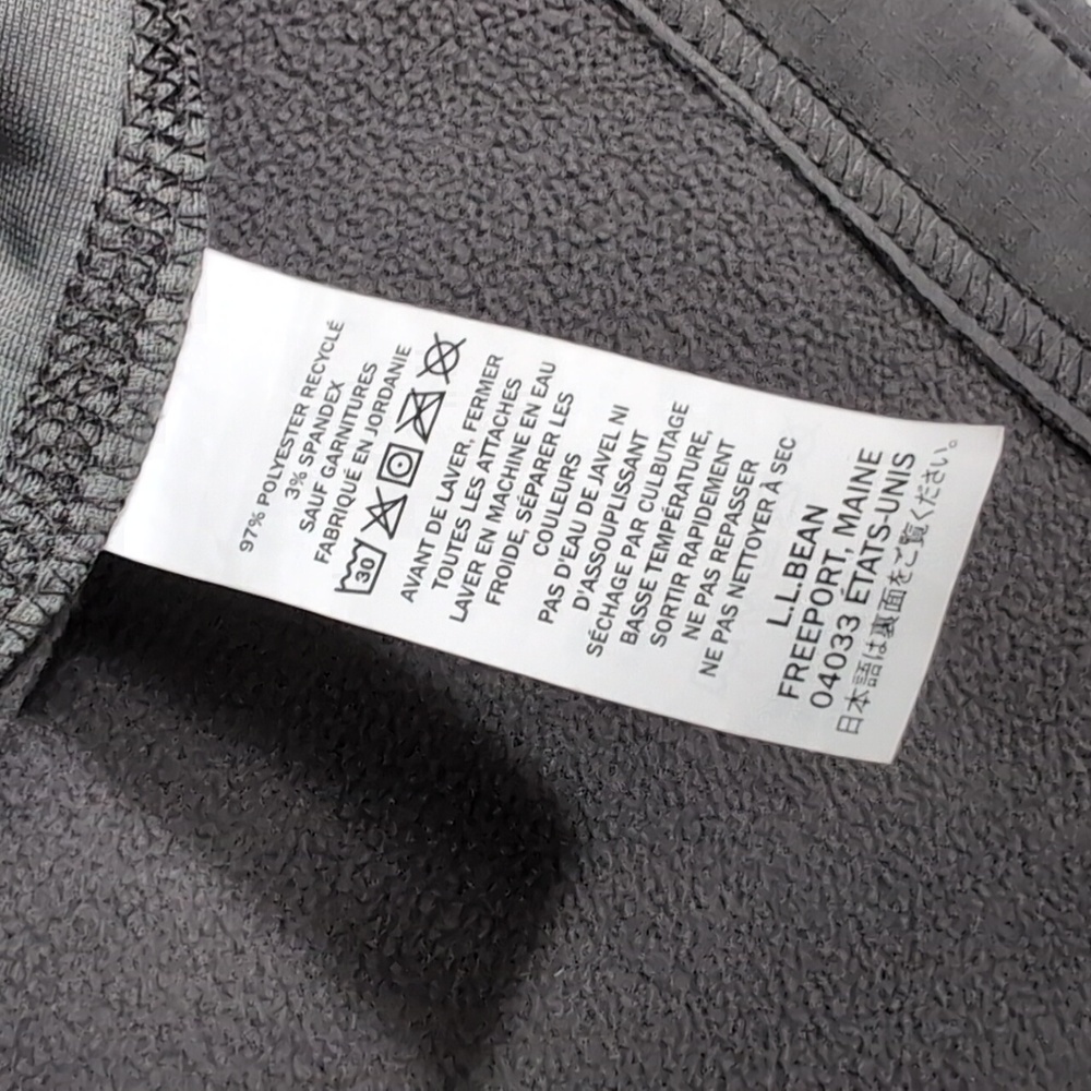 L.L. Bean Windproof Soft Shell Jacket Size Large In Alloy Gray Fleece Lined - Picture 8 of 13